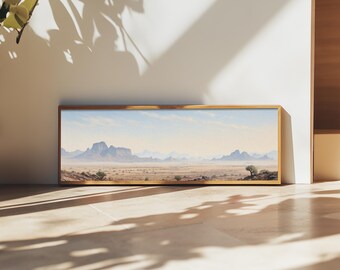 Ultrawide Panoramic Watercolor Painting of Big Bend National Park