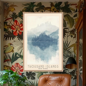 Thousand Islands, New York Watercolor Print, Vacation Gift, New York Wall Art, Vacation Wall Art, Vacatation , Beach Decor, Beach Art