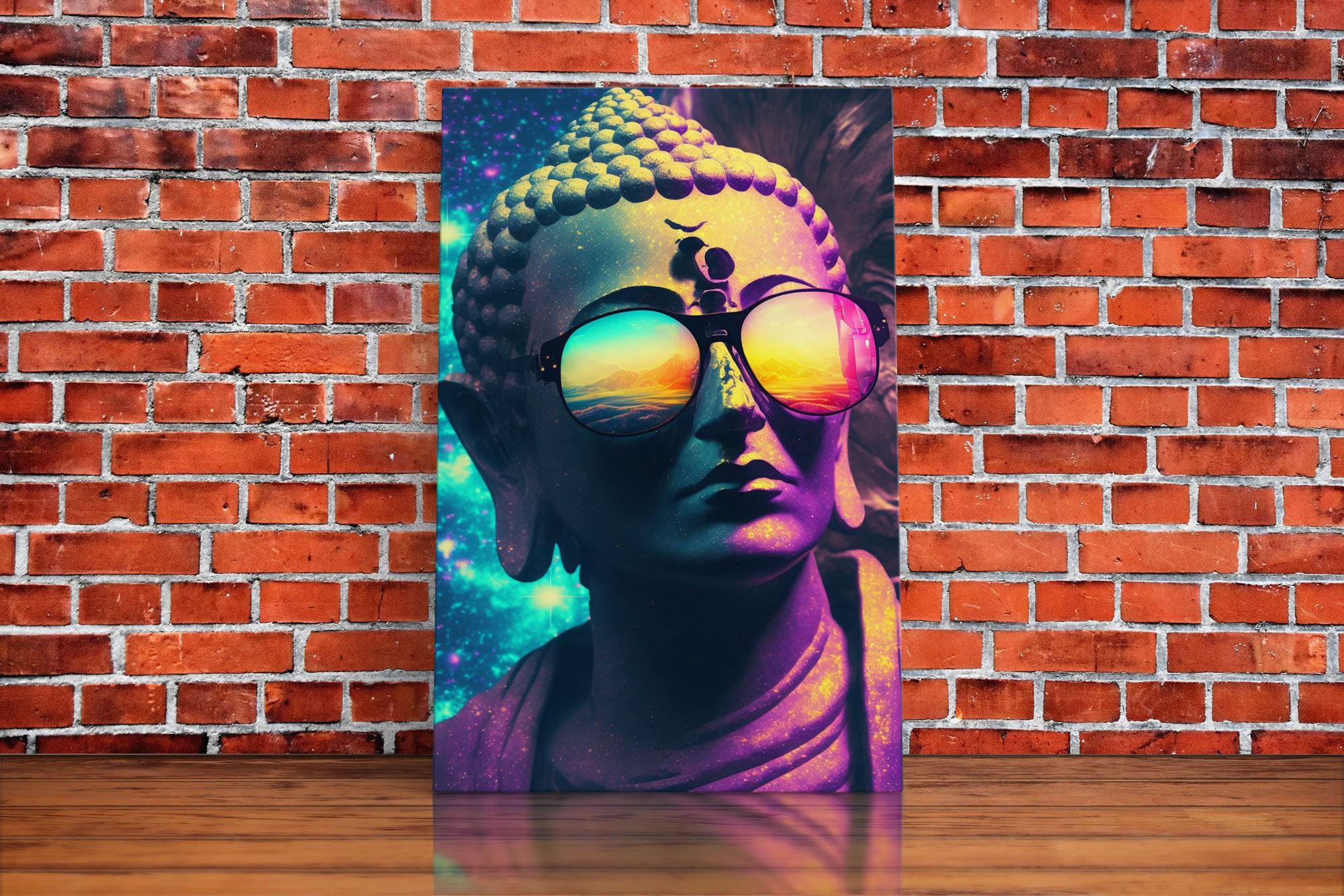Open Your Mind, Psychedelic Buddha Statue Wearing Aviators