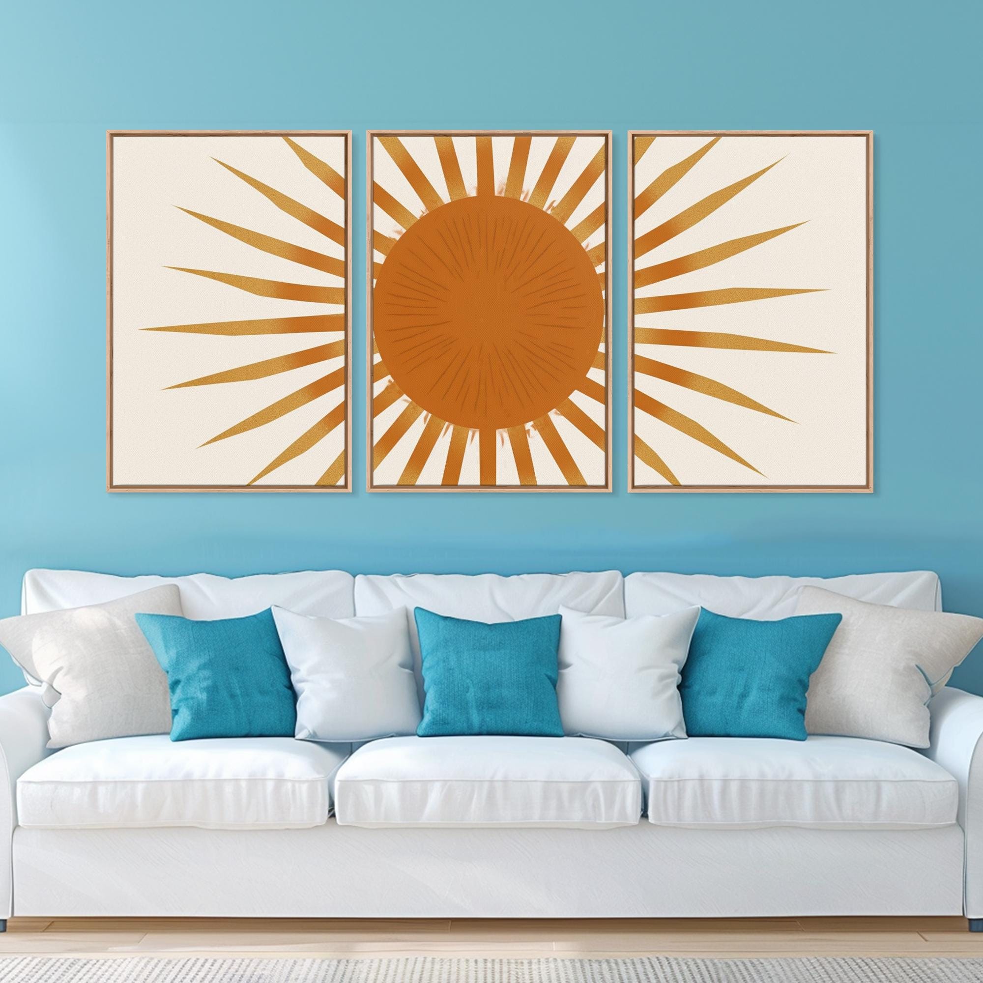 訳あり／キャンバスアート Sunburst Gold デコ 抽象デザイン　Ⓣ Contemporary Sunburst Unframed Gold Hand Painted Dimensional Resin