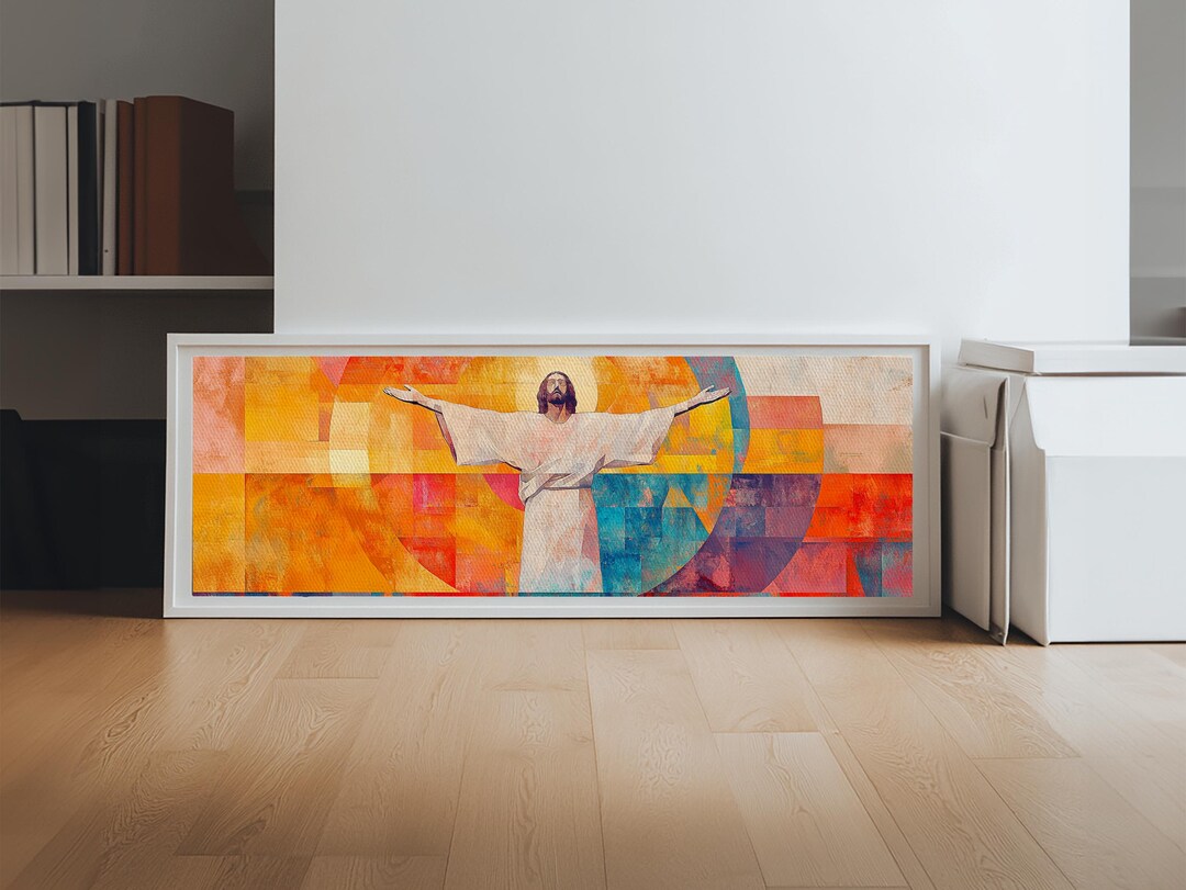 The Resurrection of Jesus Style Scene - Framed Canvas Print Panoramic ...