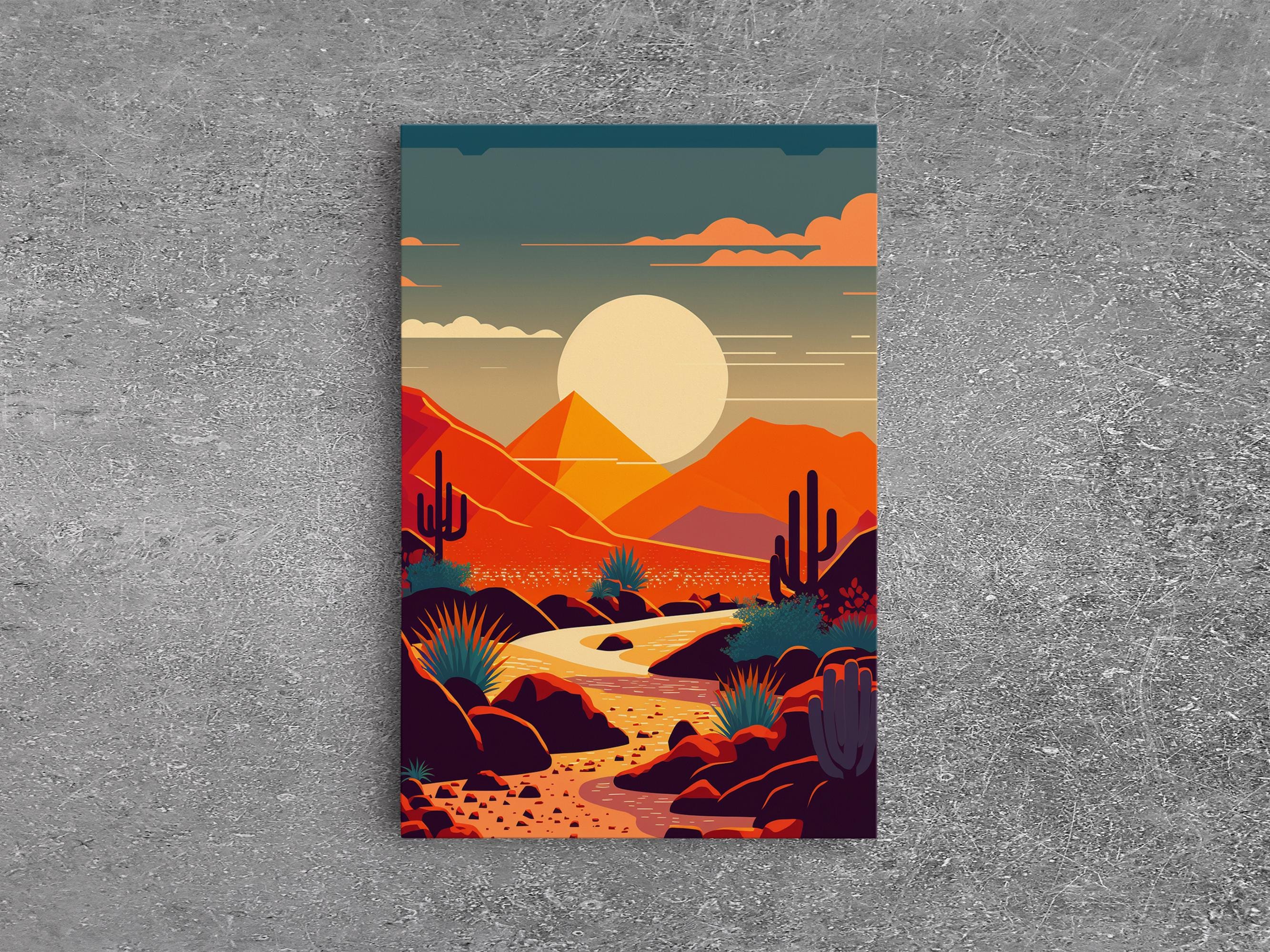 Retro Desert Canvas Print: Pop Art Southwestern Wall Decor - Etsy