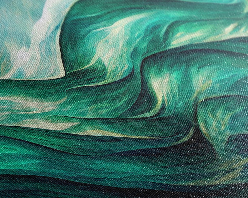 Emerald Green Wall Decor Sea Green Ocean Waves Abstract 3 Etsy