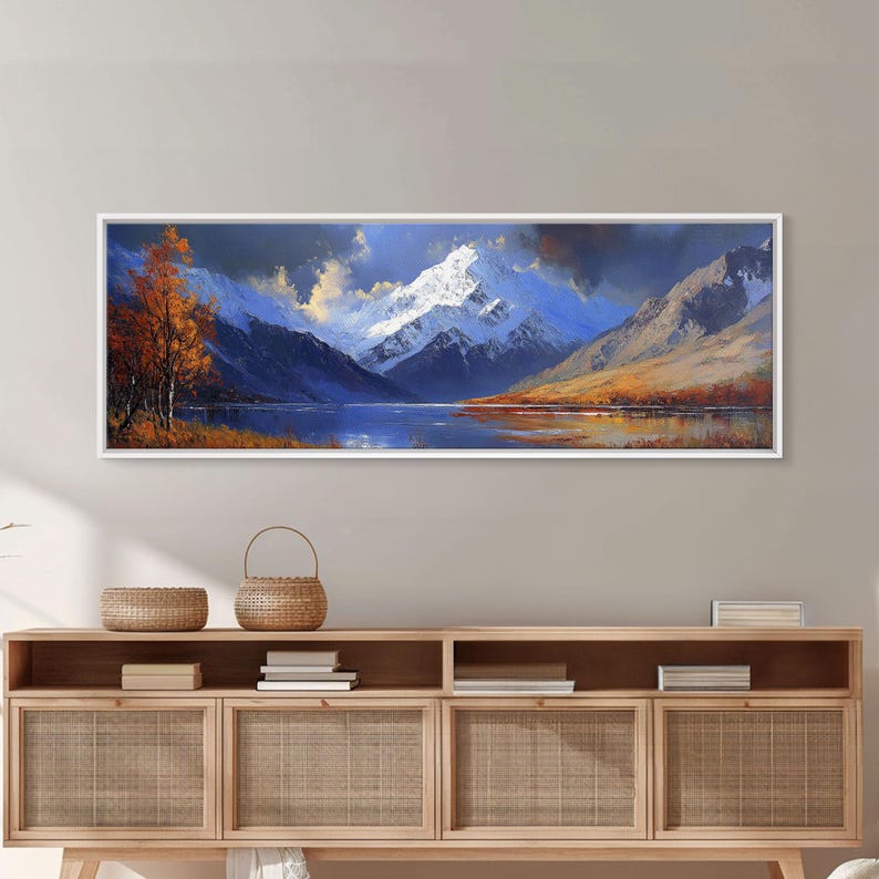Landscape Wall Art Framed, Horizontal Landscape Print, Panoramic