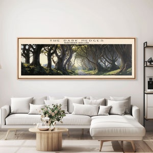 Póster de viaje panorámico de The Dark Hedges, regalo para amantes de los viajes, regalo de vacaciones, arte mural de Irlanda, decoración del hogar, arte original