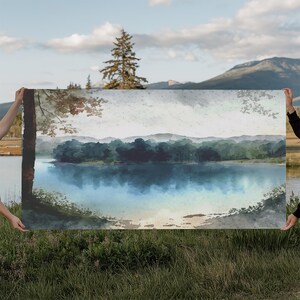 Blue Lake Art | Framed Canvas Print | Blue Lake Painting | Lake House Decor | Guest Room Landscape Painting | Wallowa Lake Painting image 14