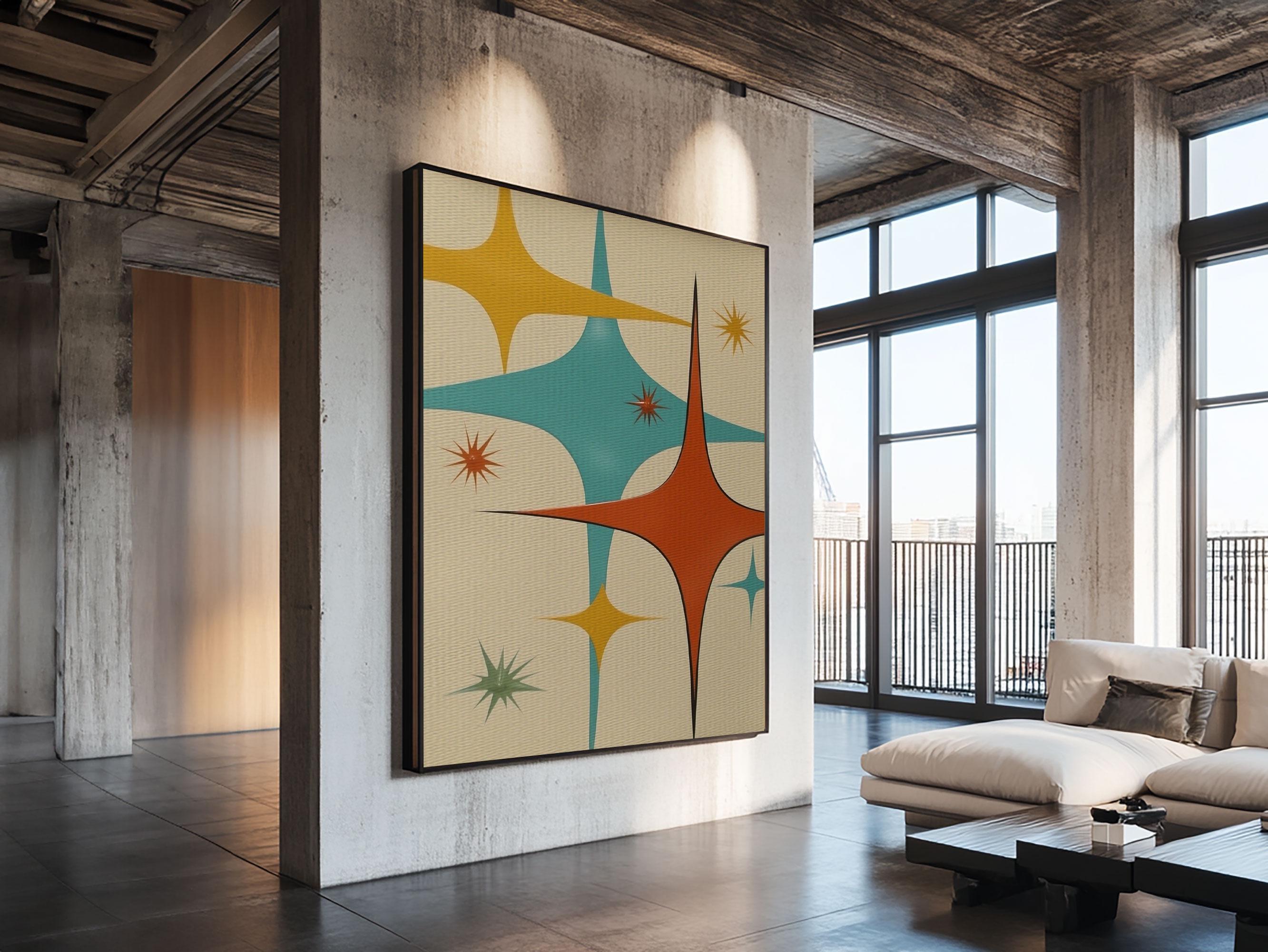 Art Deco Starburst Canvas Print: Mid-century Modern Wall Art - Etsy