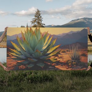 Southwestern Wall Art, Agave Desert Canvas Print Ready to Hang Large ...