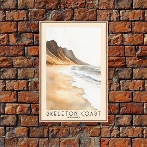 Skeleton Coast, Namibia Watercolor Print, Vacation Gift, Wall Art, Vacation Wall Art, Vacatation, Beach Decor, Beach Or Lakehouse Art