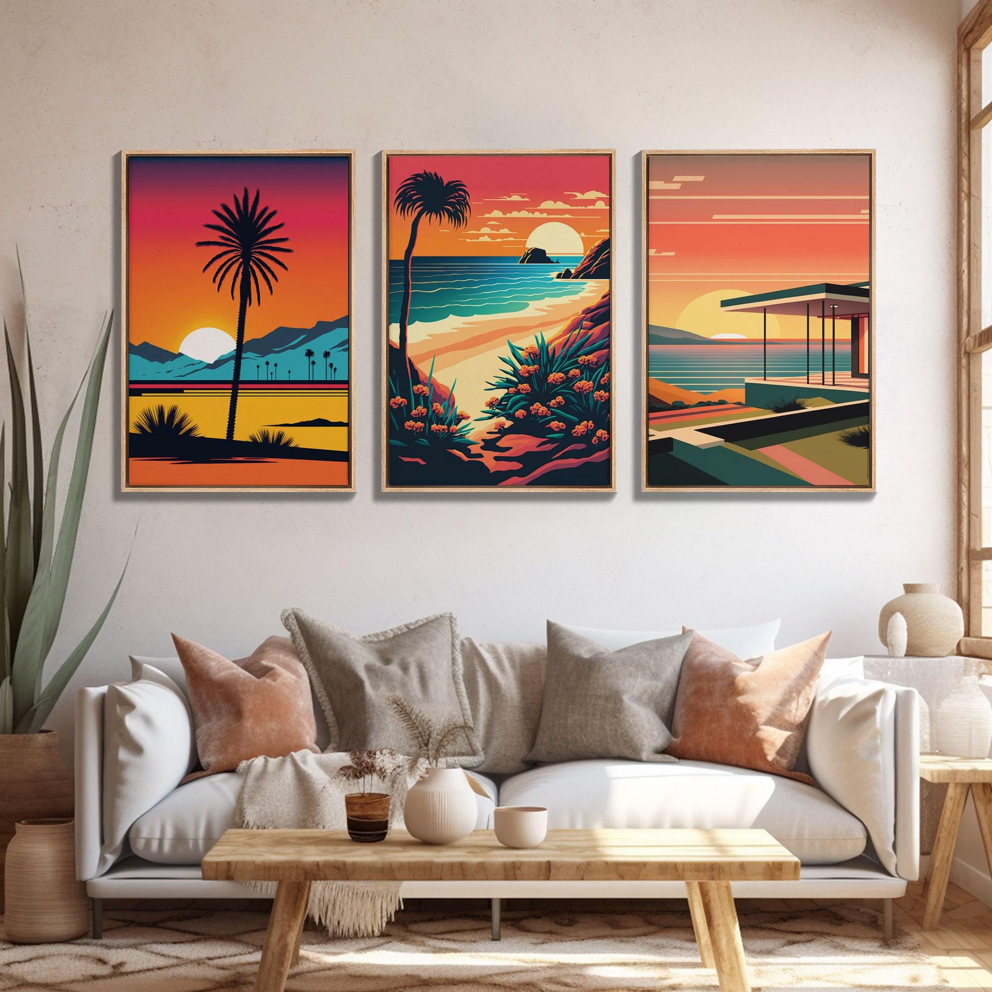 Desert Art, California Themed Wall Art, Framed Canvas Prints, 3