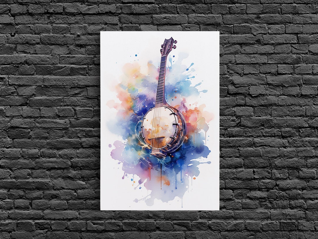 Banjo Gift Banjo Wall Art Canvas Print Country Music Art Etsy