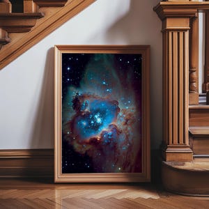 The Stars Glow At Night, framed canvas print, watercolor space painting image 20
