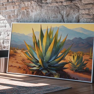 Southwestern Wall Art, Agave Desert Canvas Ready to Hang Large Print ...
