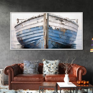Old Wooden Ship Nautical Decor, Lakehouse Decor, Coastal Decor, Photography Wall Art Framed Canvas Print, Wooden Boat, Nursery Decor