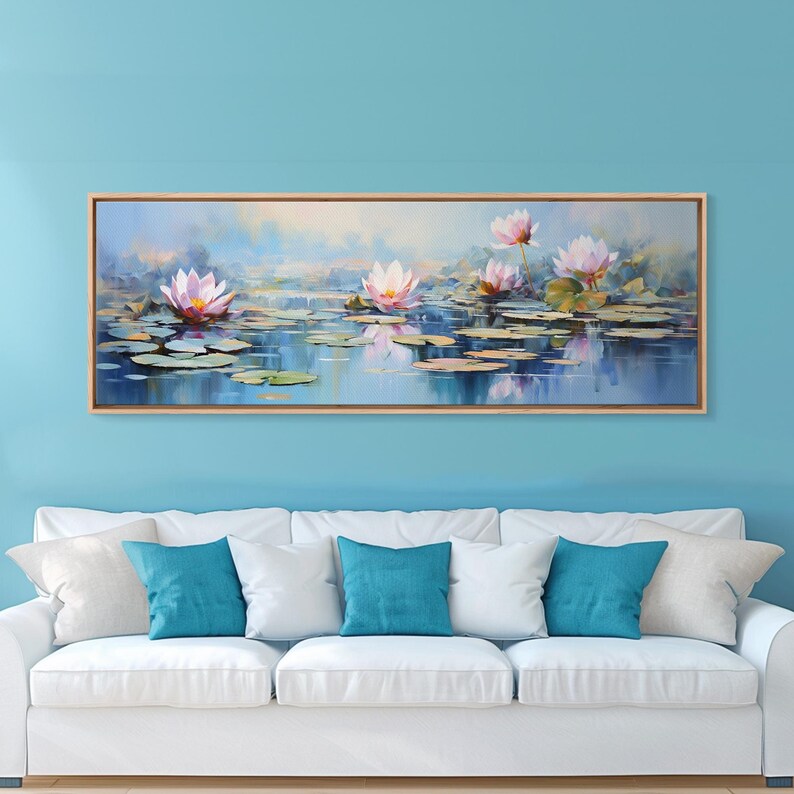 Water Lily Framed Canvas Print, Water Lily, Lily Pad Print, Lily Print, Wall Art, Wall Decor, Spa art, Tranquil Art, Water Lily Art image 18