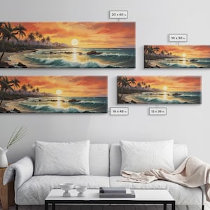 Tropical Ocean Beach canvas prints Sea landscape Nautical photo Coastal Framed Art Sea wave canvas Extra large wall art Ready to hang image 8