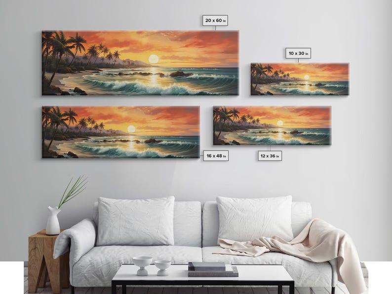 Tropical Ocean Beach canvas prints Sea landscape Nautical photo Coastal Framed Art Sea wave canvas Extra large wall art Ready to hang image 8