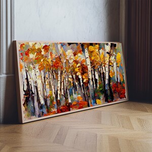 Large Birch Trees Canvas Print Boho Wall Decor Autumn Birch Forest ...