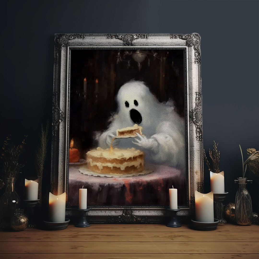 YUM Ghost Chompin' on A Cake It's His Birthday - Etsy