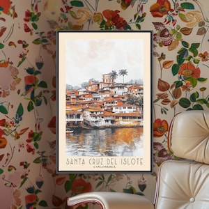 Santa Cruz del Islote, Colombia Watercolor Print, Vacation Gift, Colombia Wall Art, Vacation Wall Art, Vacatation, Beach Decor, Beach Art