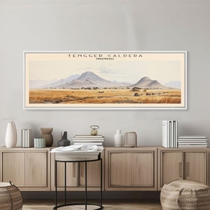 Tengger Caldera Framed Canvas Print Travel Poster | Panoramic Wall Art | Home Decor | Gift For Travel Lover | Wall Hanging