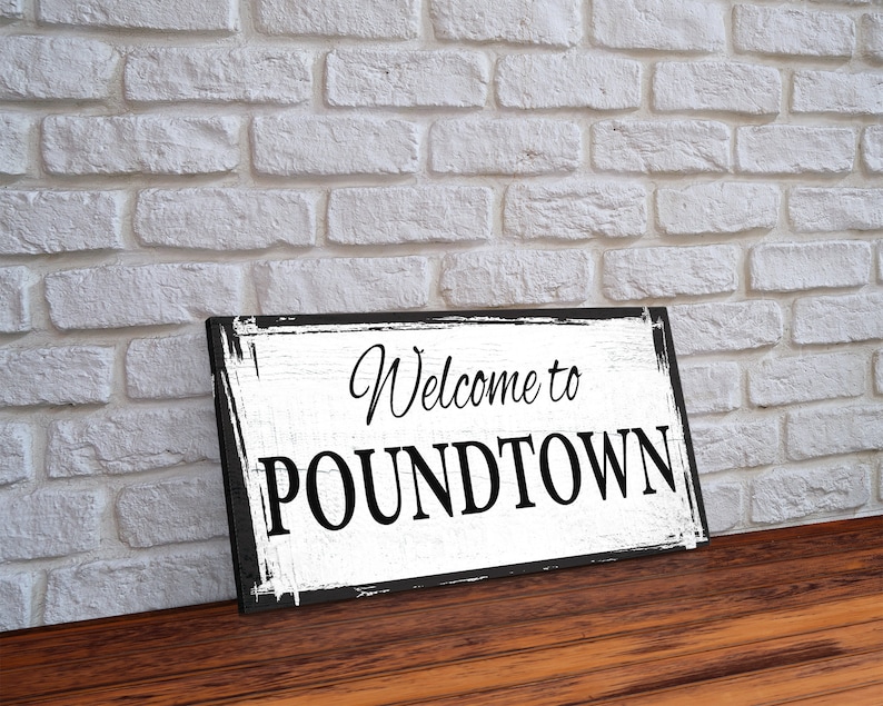 to Poundtown Canvas Sign Funny Bedroom Sign Above Etsy