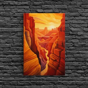 Canyon Wall Art, Sunset Wall Print, Landscape Print, Canvas Print, Wall Art, Vertical Art, Friendship Gift, Above Bed Art, Camper Wall Decor