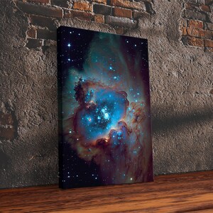The Stars Glow At Night, framed canvas print, watercolor space painting image 19
