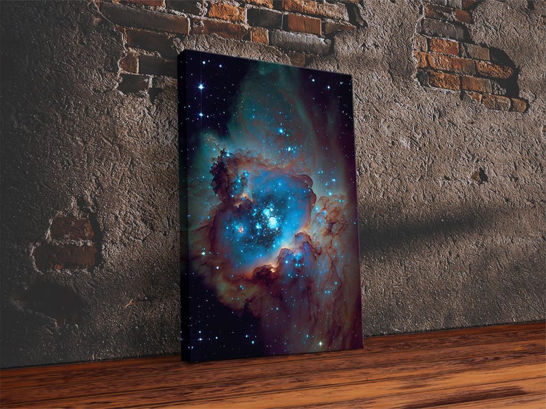The Stars Glow At Night, framed canvas print, watercolor space painting image 19