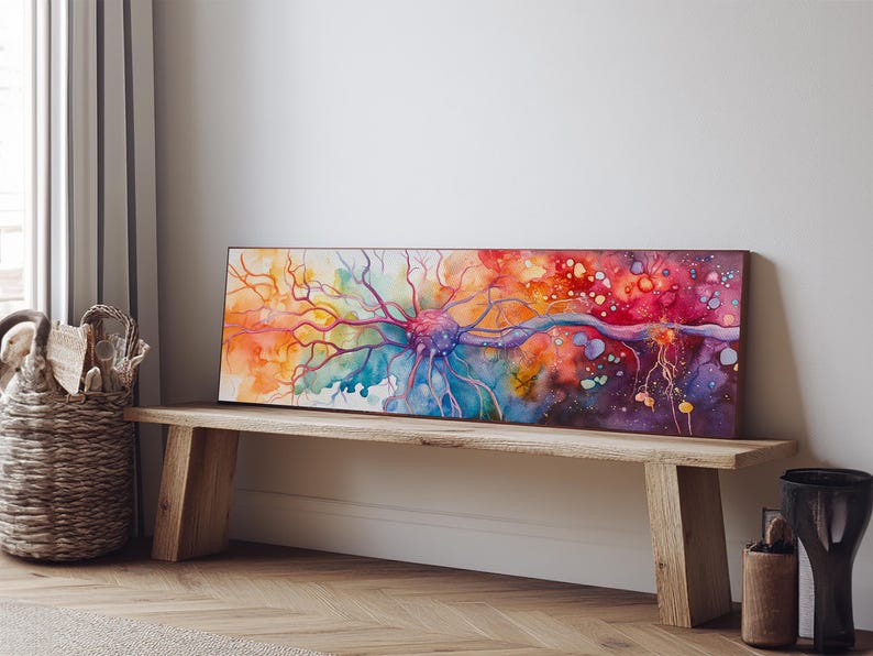 Neurons Framed Canvas Print: Abstract Science Brain Art image 7