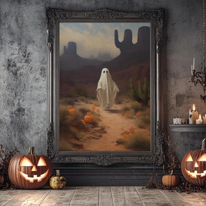 Wild West Cowboy Ghost, Western Halloween Decor, Framed Canvas Print, Halloween Canvas Art, Cowboy Halloween, Southwestern Art image 17