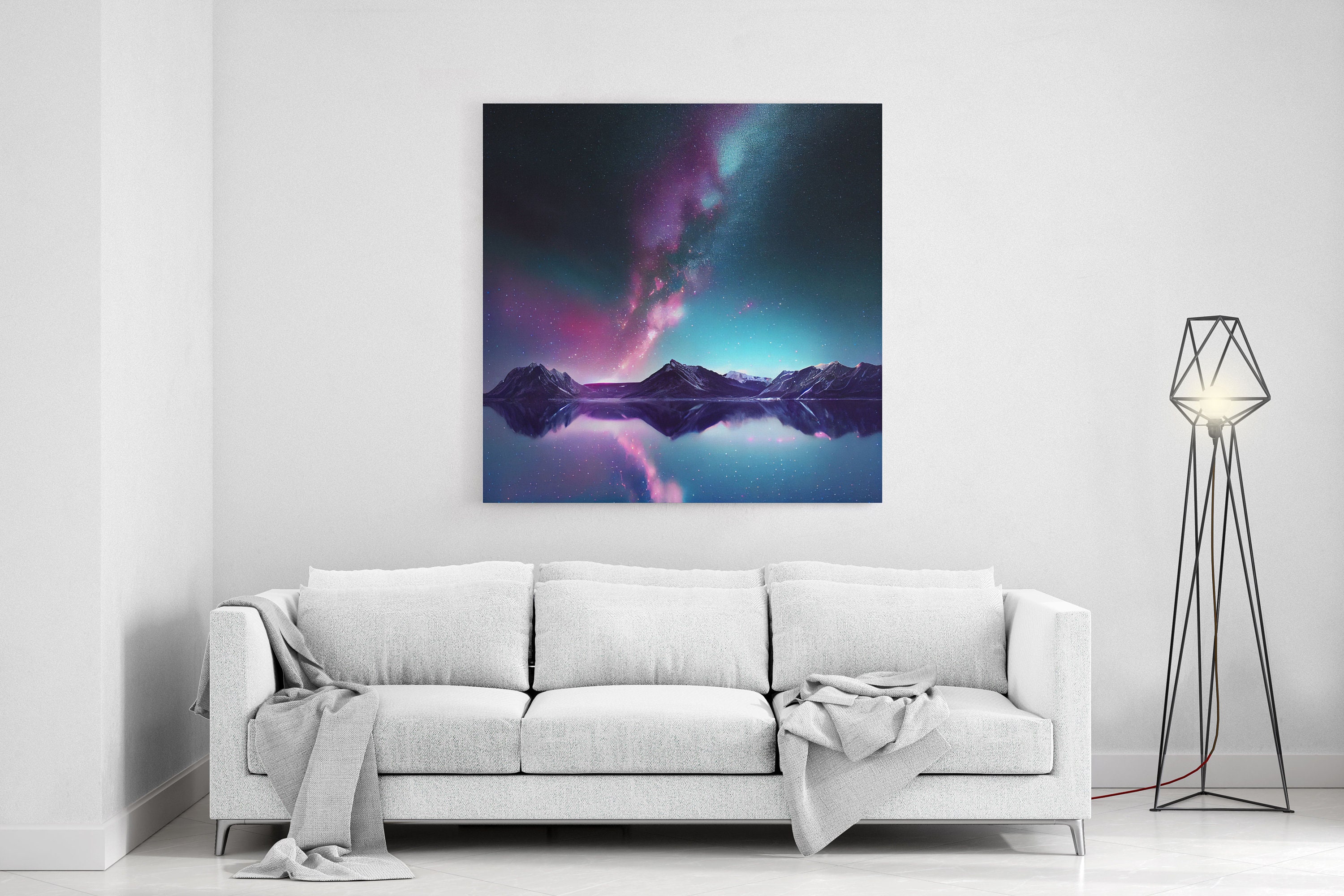 Pink Milky Way Galaxy Visible From a Frozen Lake Landscape - Etsy