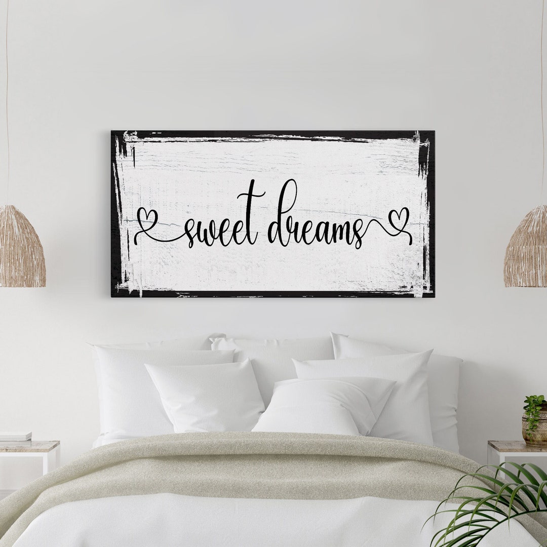 Master Bedroom Sign, Sweet Dreams Canvas Sign, Bedroom Wall Decor, Sign ...