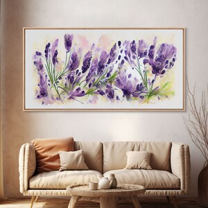 Floral wall art, Wild Lavender wall art, canvas print, watercolor painting of lavender flowers, Botanical art, farmhouse decor, Rustic art