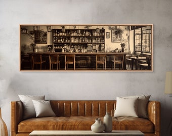 Bar Art, Old Timey Western Bar, Sepia Photography Art, Kitchen Art, Kitchen Wall Art, Home Bar Decor, Bar Cart Art
