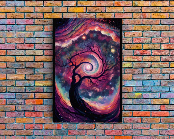 Whimsical and Mysterious Art, Framed Canvas Print, Wisteria Tree