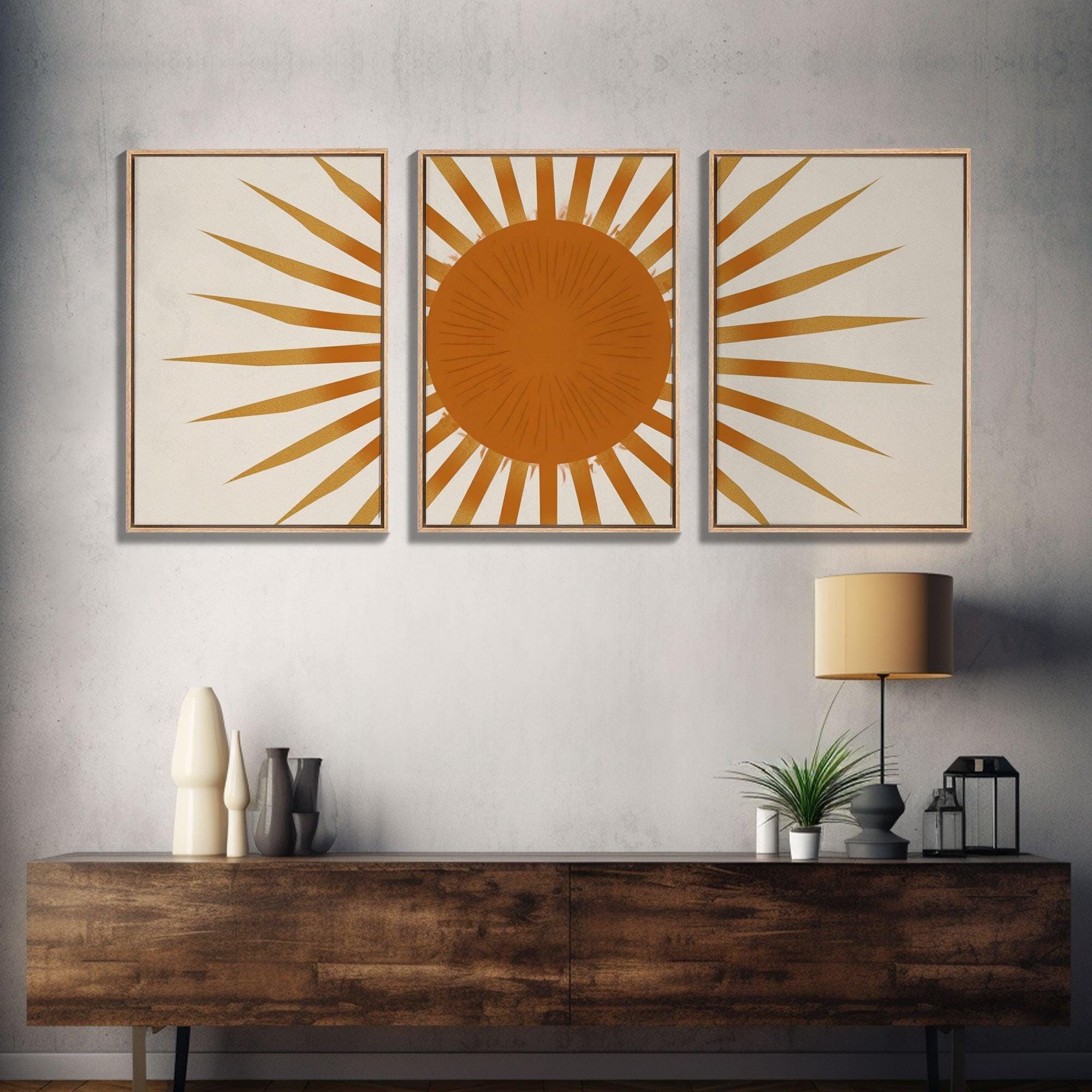 Glamorous Sunburst Wall Art, Art Deco, Framed Canvas Print