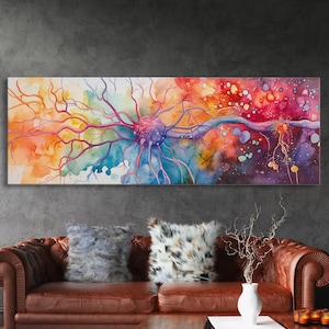 Neurons Framed Canvas Print: Abstract Science Brain Art image 2
