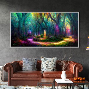 Fantasy wall art, canvas print, magical forest, fantasy landscape art, ready to hang wall art