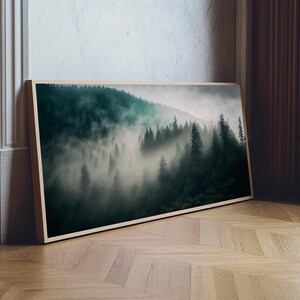 Foggy Forest wall art, relaxing art, zen art, framed canvas print, foggy landscape, trendy decor image 20