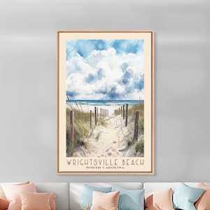 Wrightsville Beach, North Carolina Watercolor Print, Vacation Gift, Wall Art, Beach Painting, Beach Decor, Beach Or Lakehouse Art