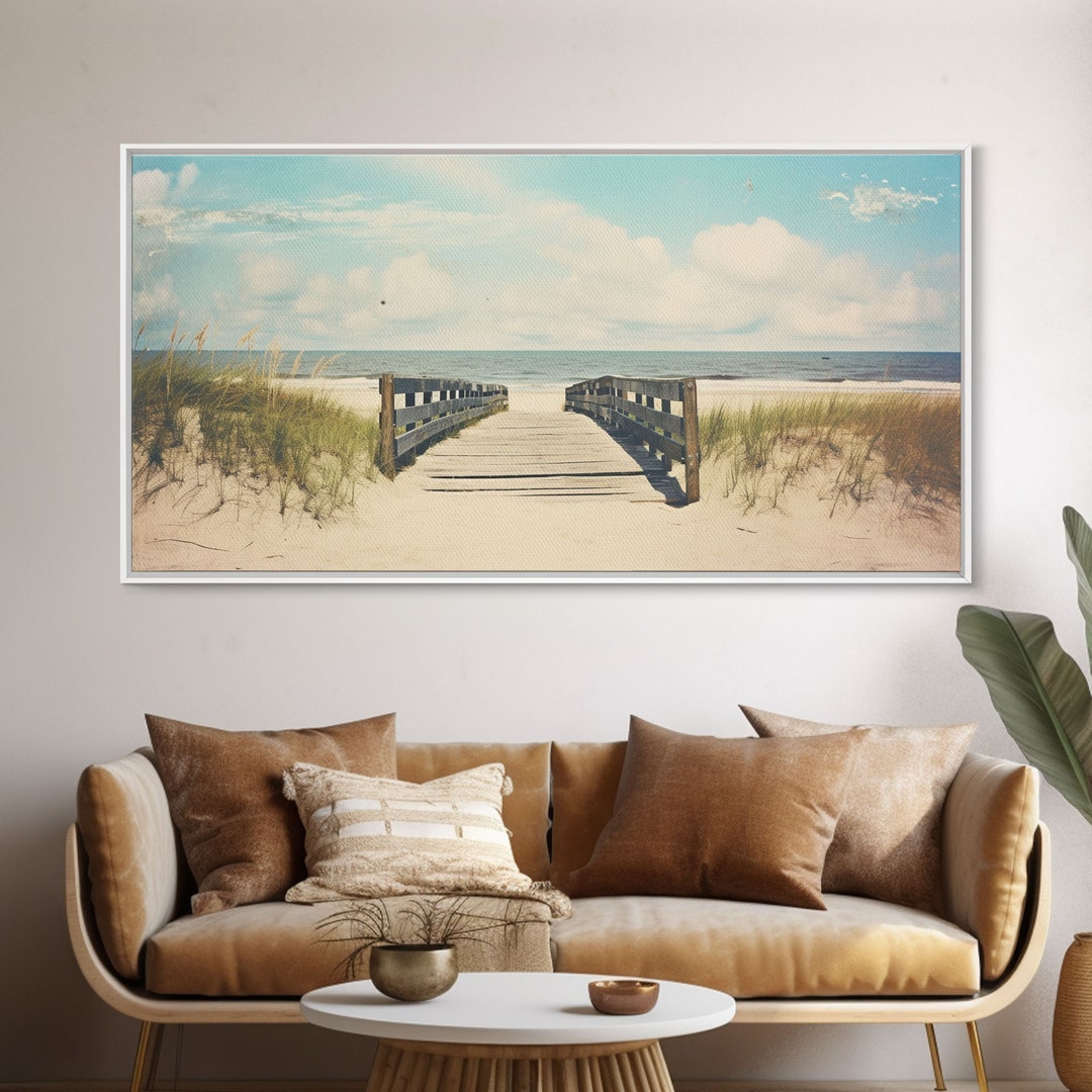 The Boardwalk Framed Canvas Print Unique Beach Art South Florida