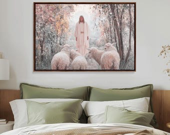 Pastoral Grace | Framed Canvas Print | Christian Wall Art | Christian Art Canvas | Jesus Painting | Vintage Christian Art | Christian Gift