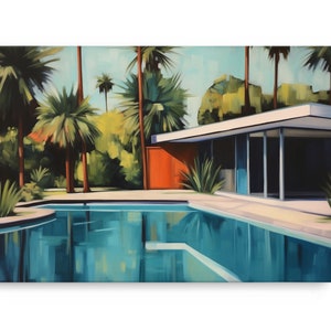 The Pool House, Mid Century Modern Decor, Framed Wall Art ...