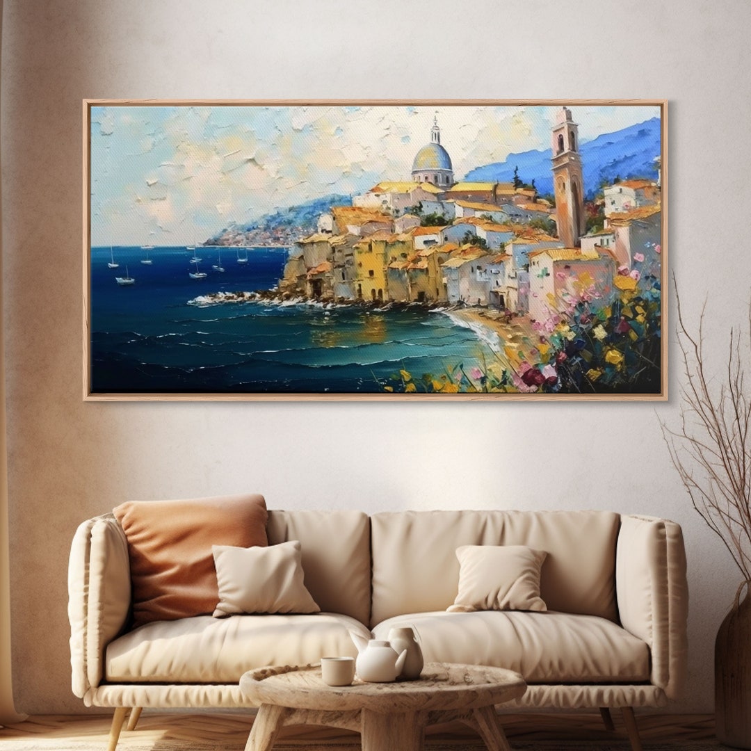 Italian Villa Art, Wall Art Prints, Amalfi Coast, Italy Art, Seascape ...