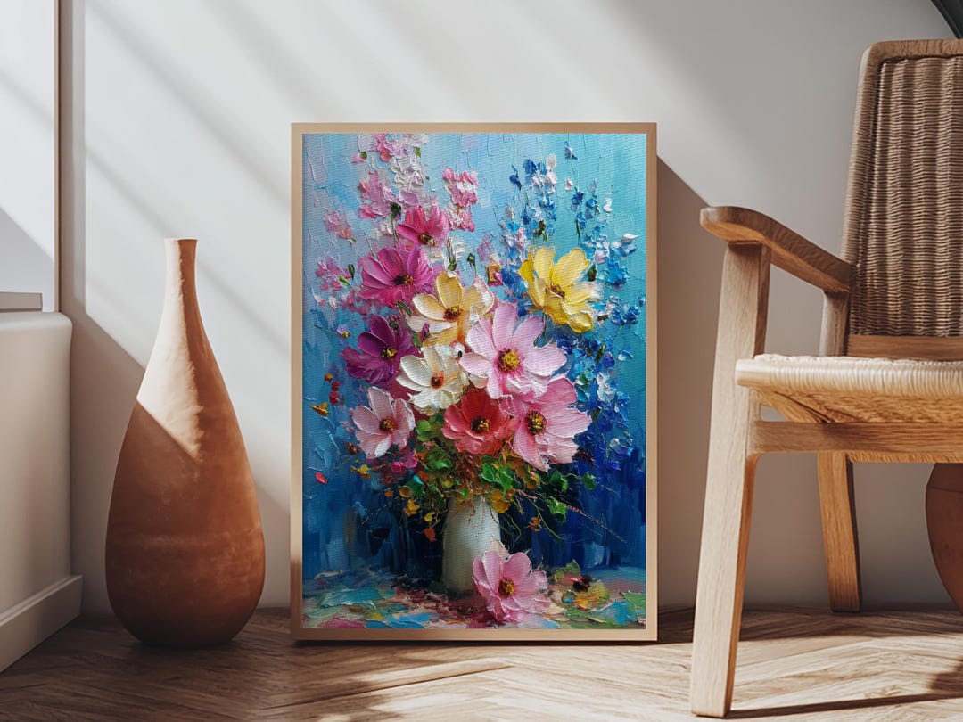 Modern Abstract Blossom Oil Painting | Large Wall Art for Living Room ...