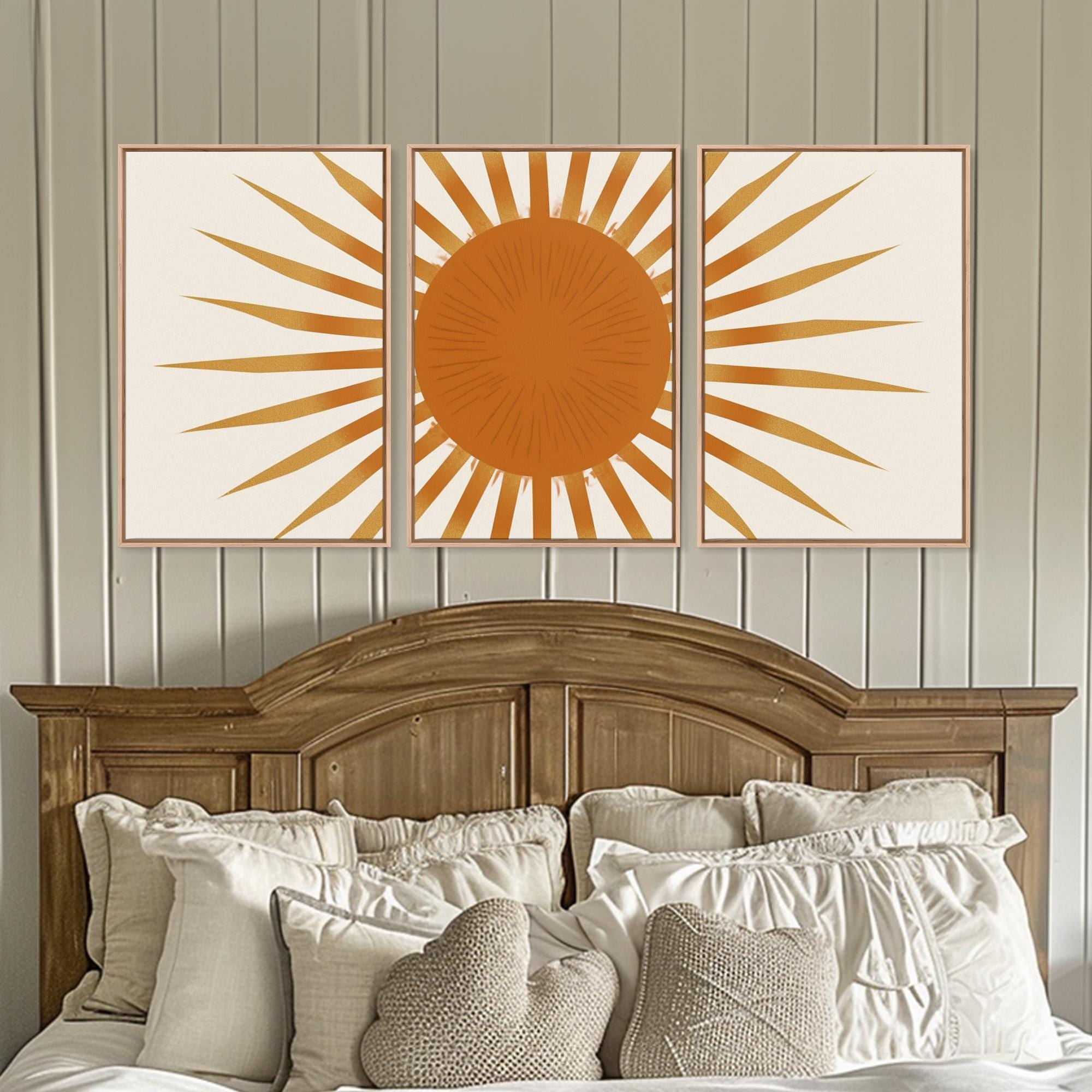 Glamorous Sunburst Wall Art, Art Deco, Framed Canvas Print