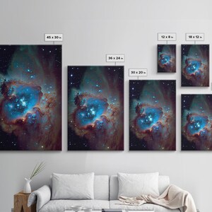 The Stars Glow At Night, framed canvas print, watercolor space painting image 8