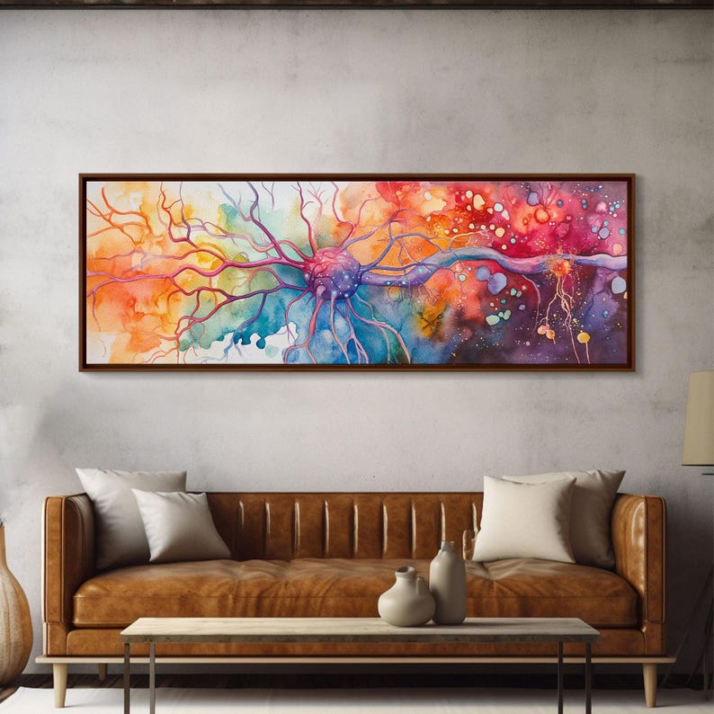 Neurons Framed Canvas Print: Abstract Science Brain Art image 20