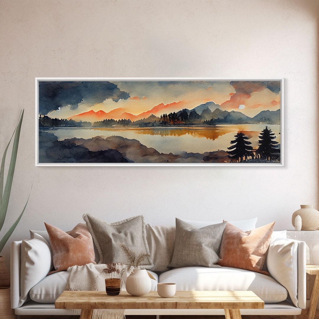 Watercolor Painting of a Forest Fire, Canvas Print, Landscape Art, Cool ...